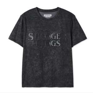 NEW Netflix Stranger Things Graphic Tee Women's Large Vintage Mineral Wash Shirt